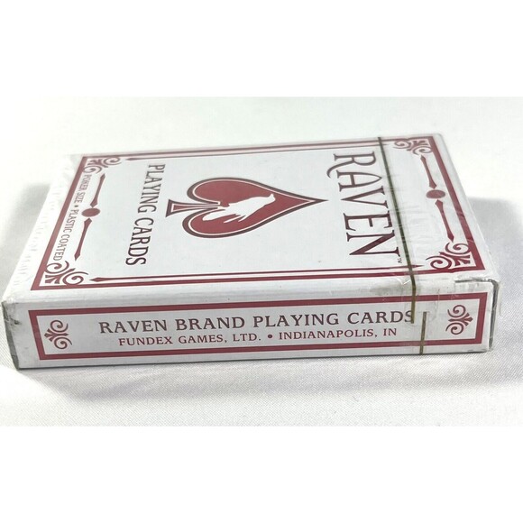 Vintage Raven Poker Size Jumbo Index Playing Cards Deck Red/White Sealed - Picture 3 of 8